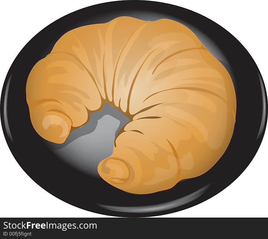 Croissant on a plate