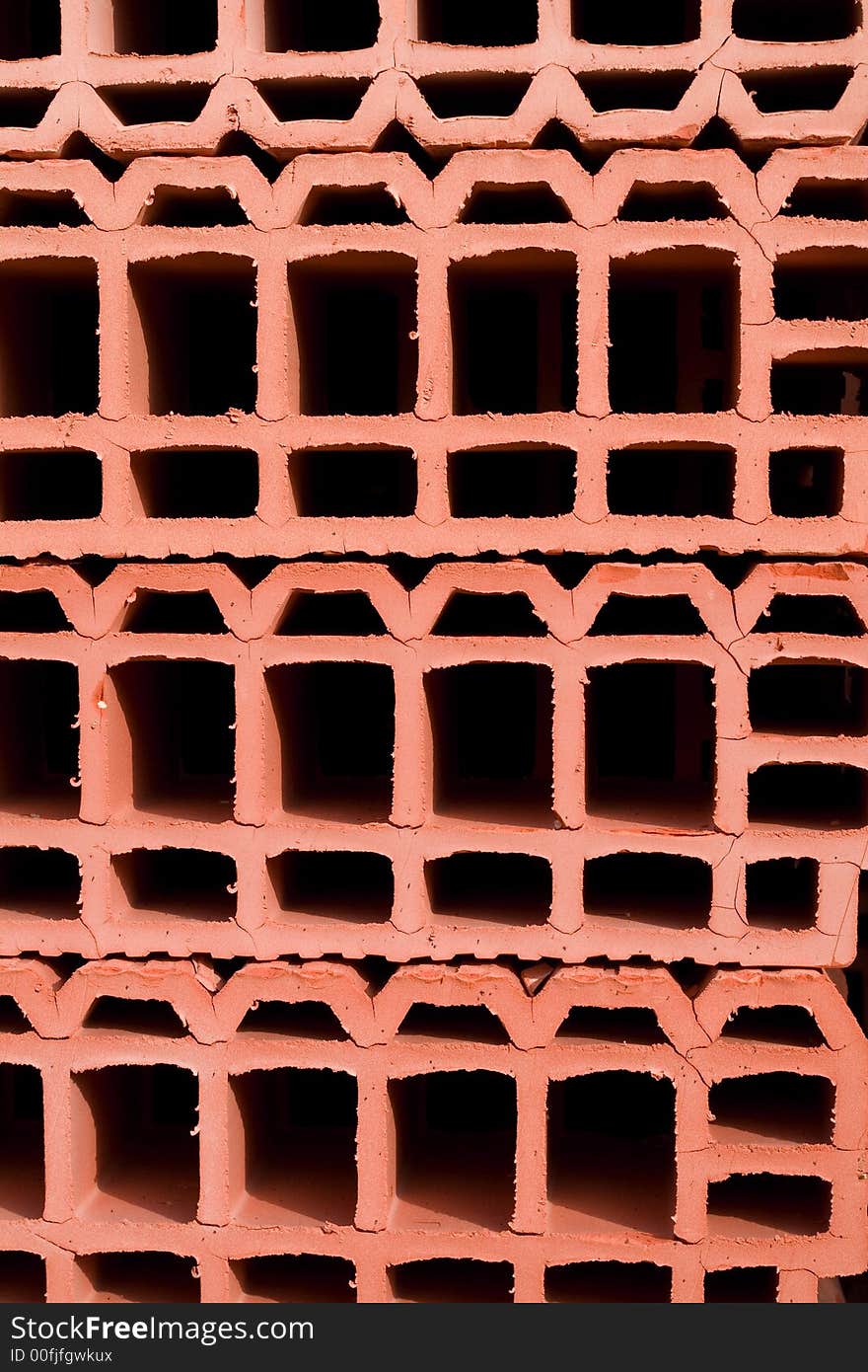 Bright red bricks background