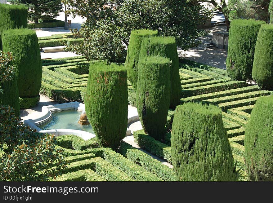 Garden of king in Madrid (Spain).