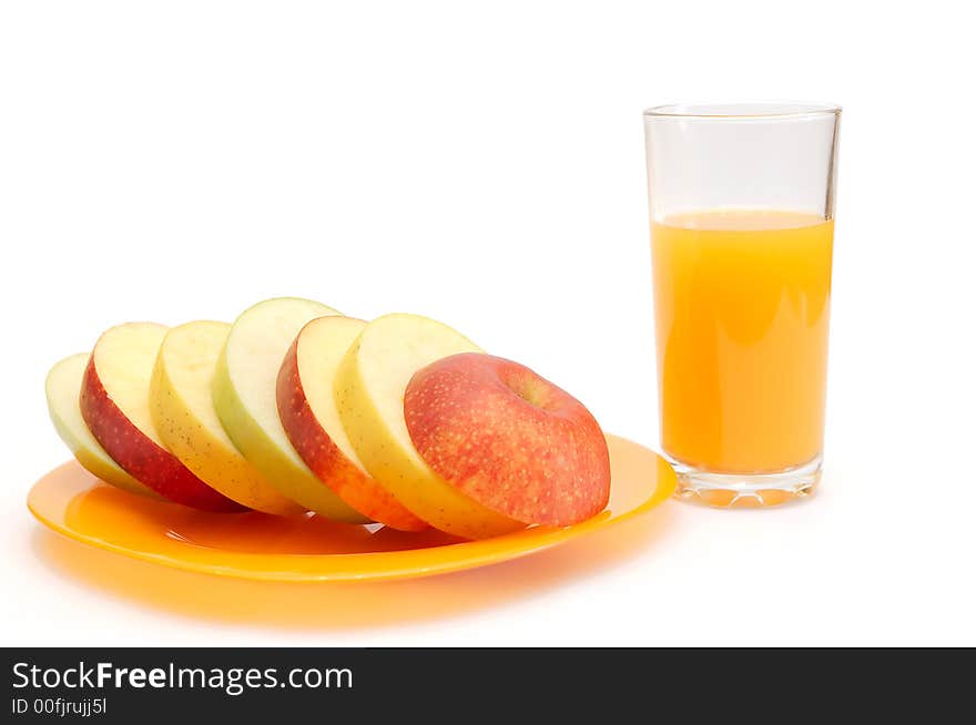 Slices of fruit and juice