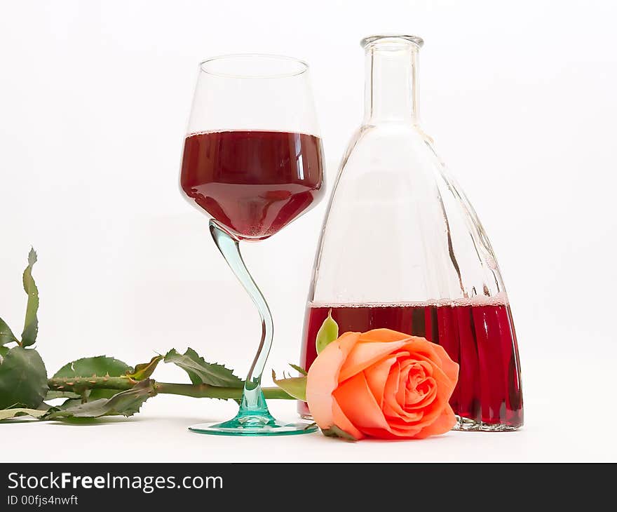 Red wine and rose