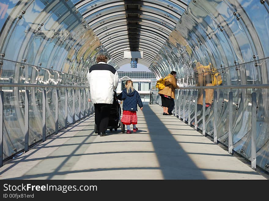 Airport to subway corridor