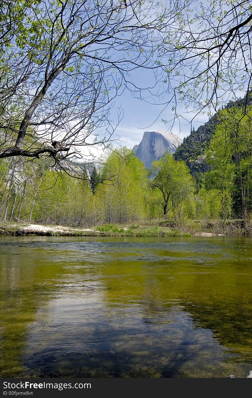 Half dome and Merced river