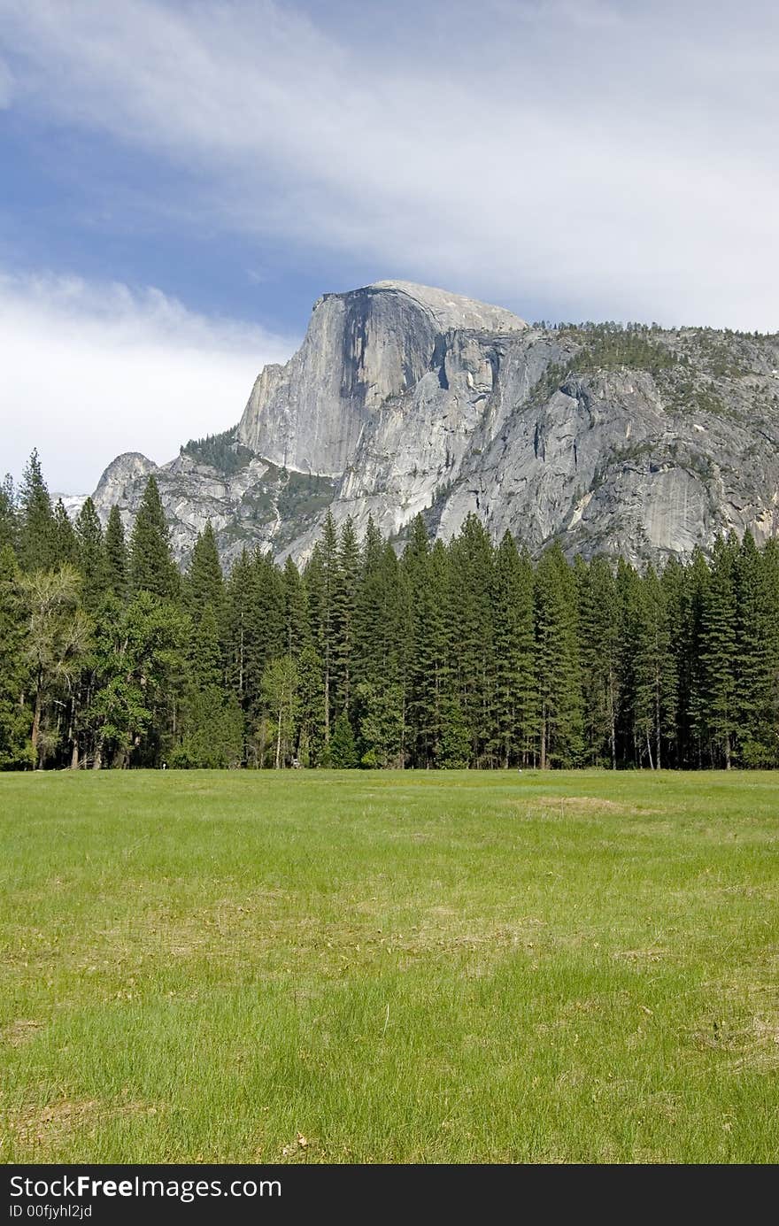 Half Dome Seen From Valley