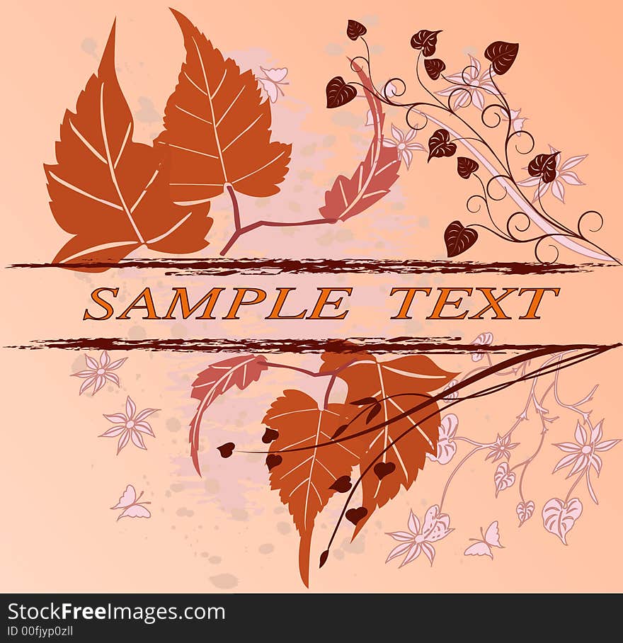 Vector- Floral grunge with vines and grass. Copy space for text. Vector- Floral grunge with vines and grass. Copy space for text.