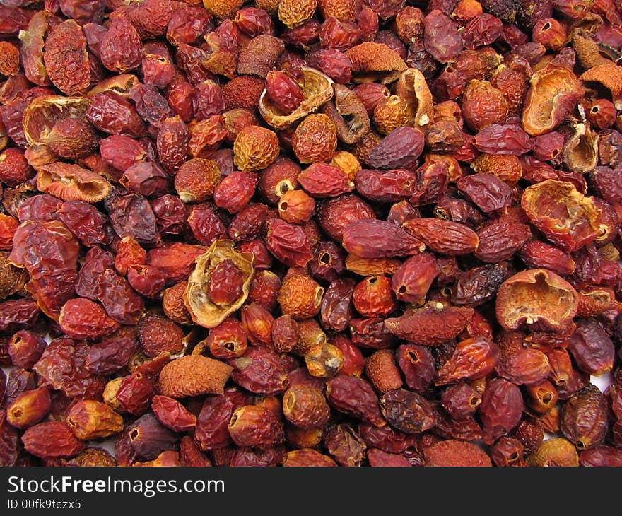 Dried hips.Close up.In a plenty.