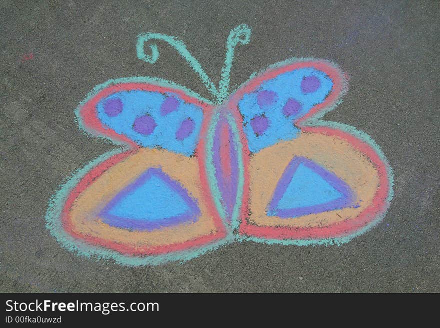 Multi Colored Chalk Butterfly