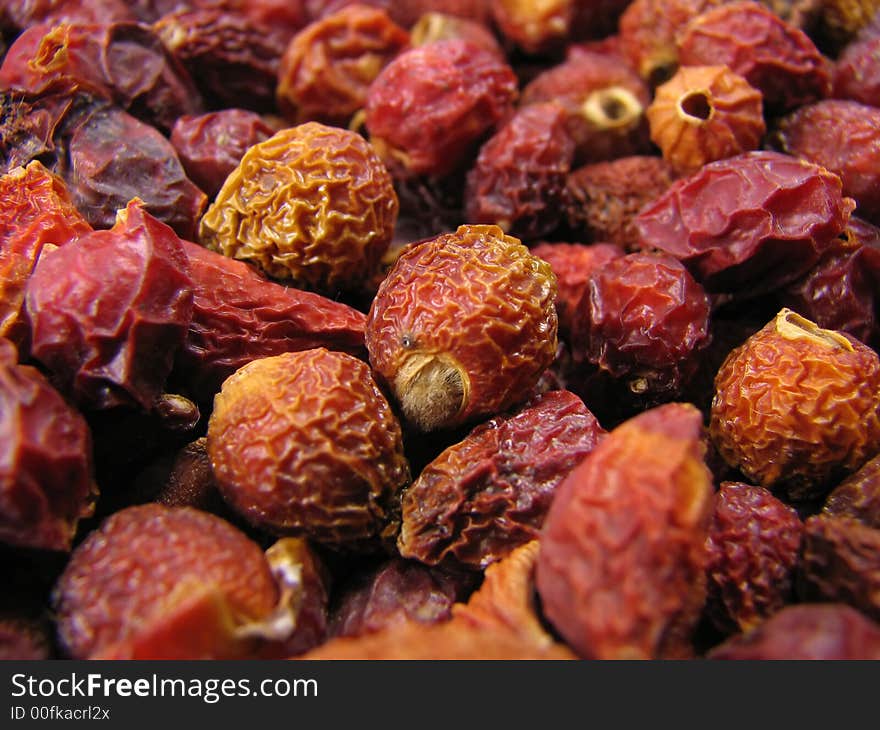 Dried hips.Close up.In a plenty.