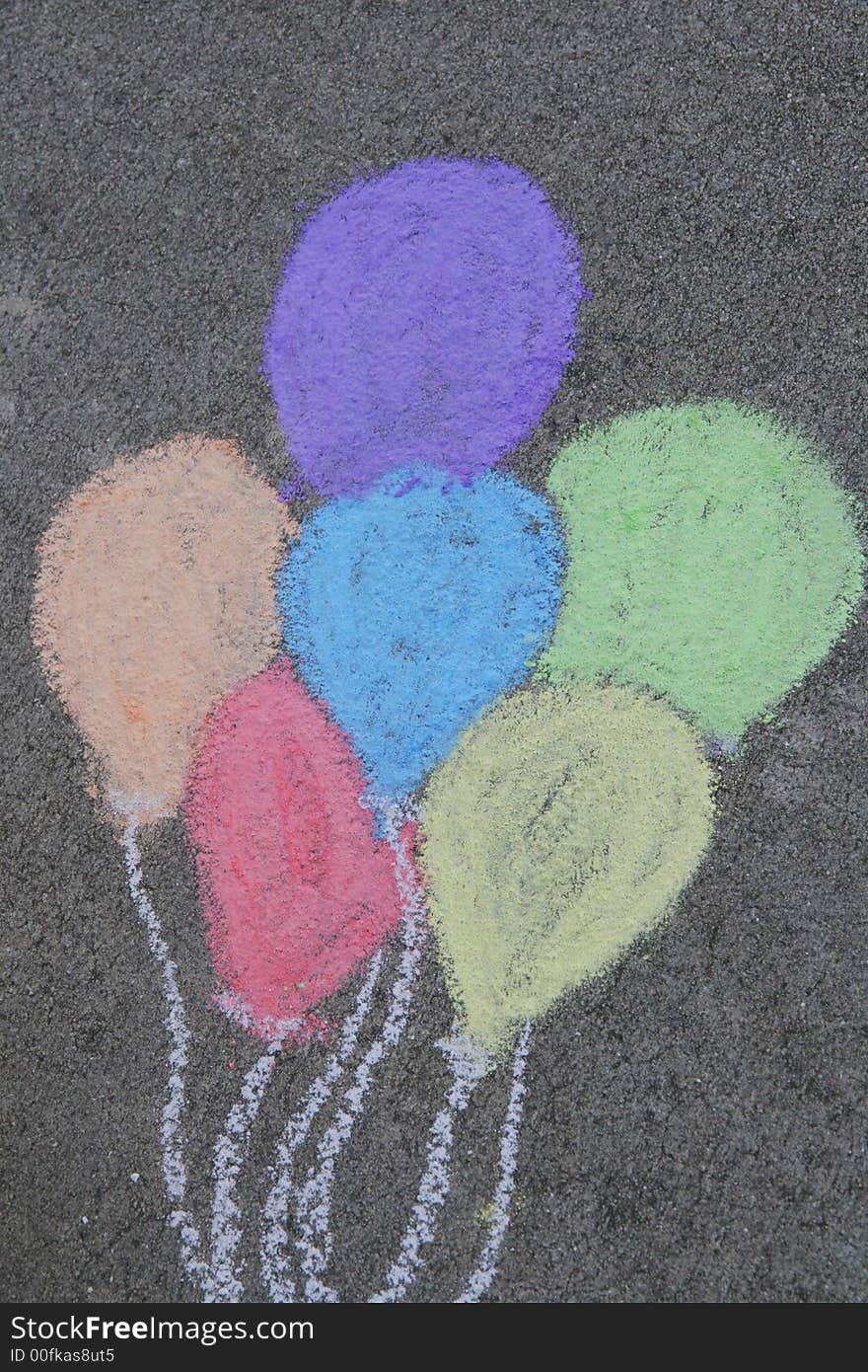 Colorful Balloons drawn with chalk. Colorful Balloons drawn with chalk