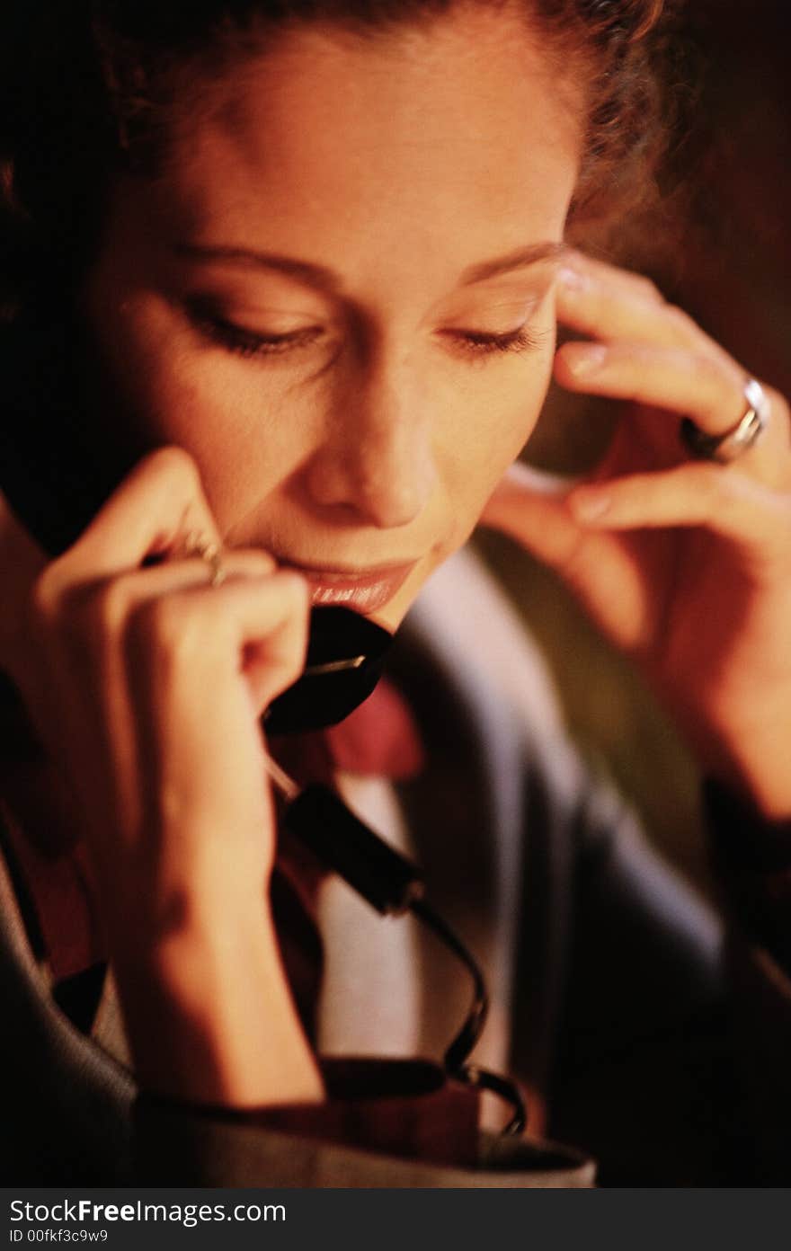 Woman talking on phone, closeup. Woman talking on phone, closeup