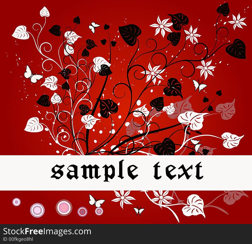 Floral background with frame - vector. Floral background with frame - vector