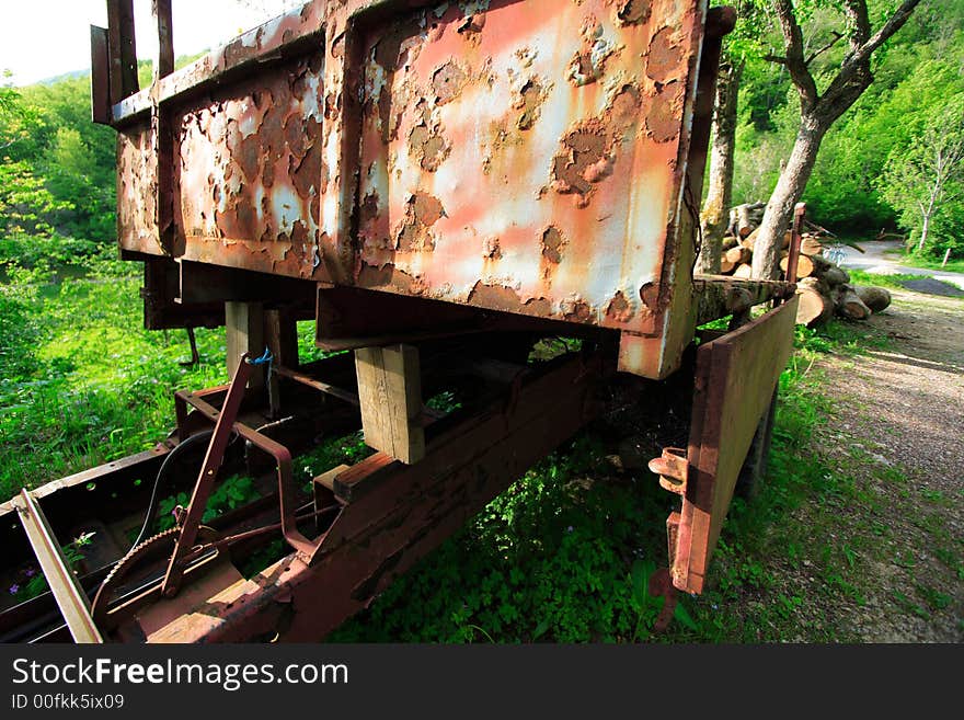 Old rusted trailer