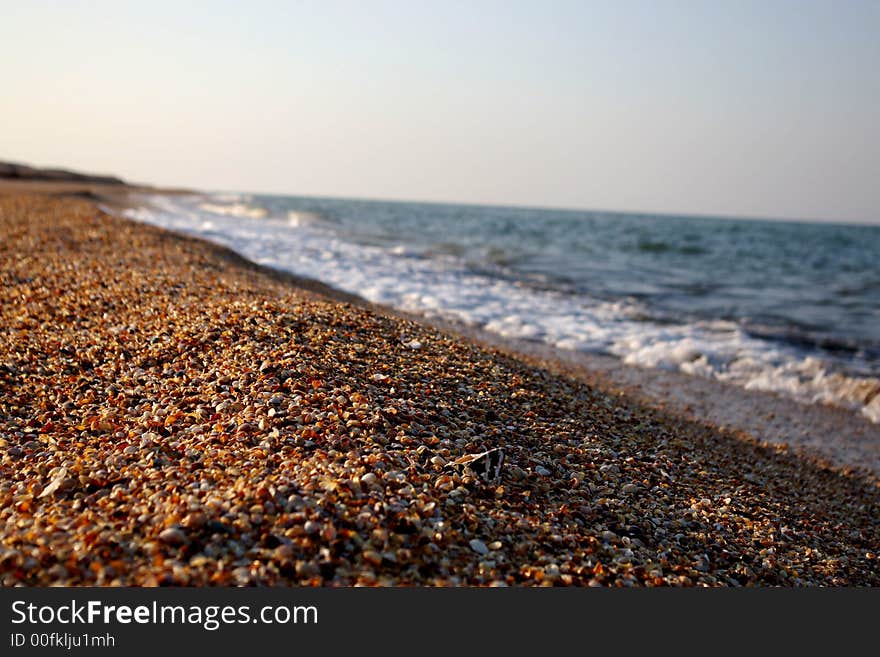 Sunrise on the Azov sea