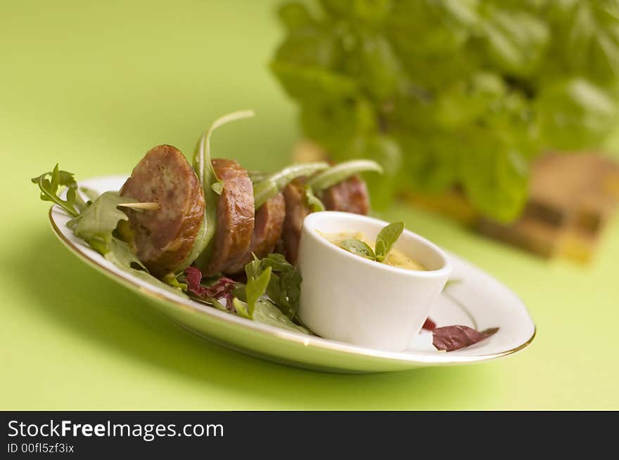 Sausage With Salad