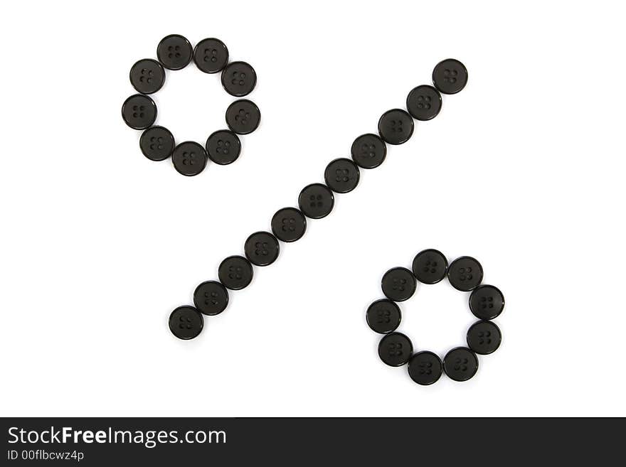 Percent from buttons for sales on white background