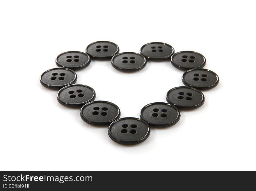 The heart fron buttons on white backgrounds. The heart fron buttons on white backgrounds