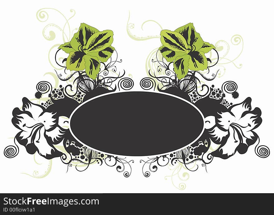 Illustration of a floral frame