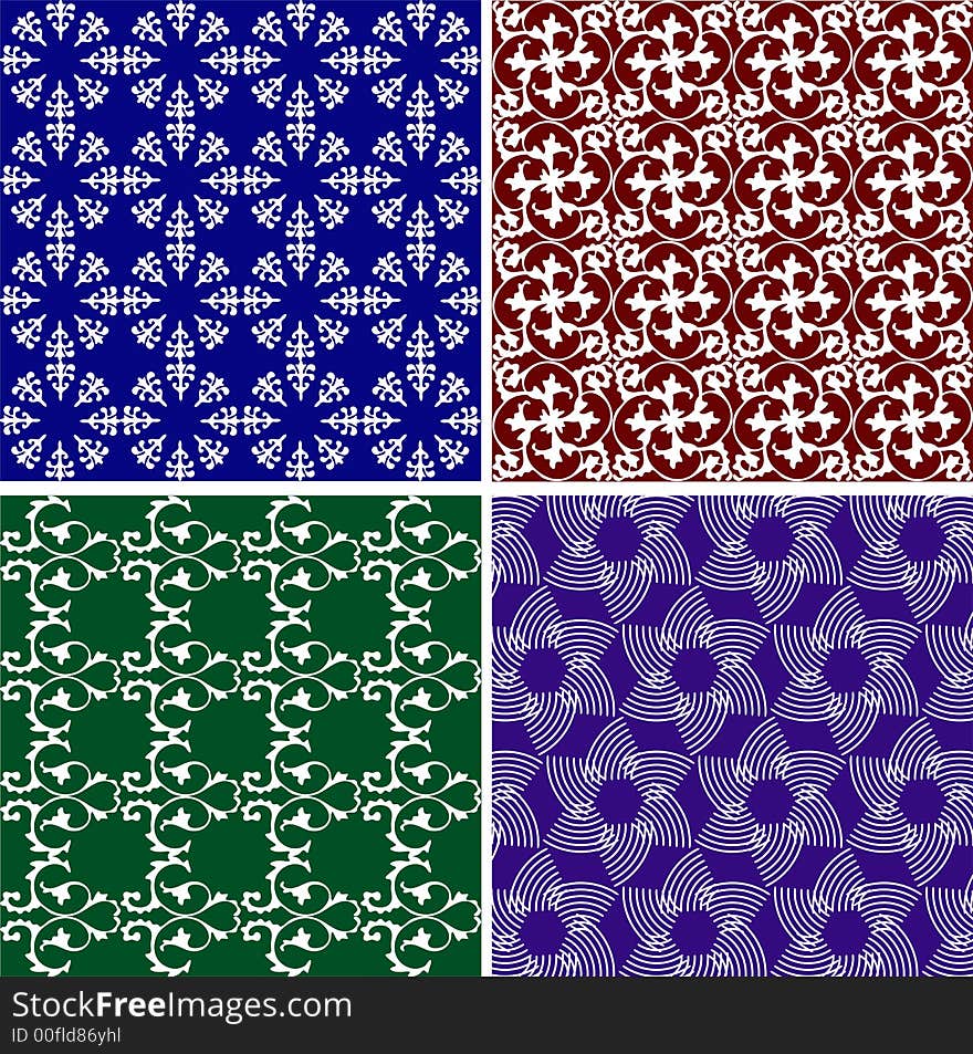 Floral and other pattern ornate background illustrations. Floral and other pattern ornate background illustrations