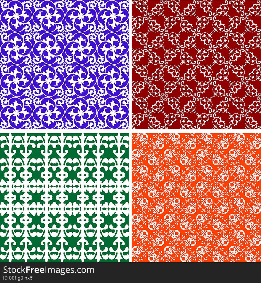 Floral and other pattern ornate background illustrations. Floral and other pattern ornate background illustrations