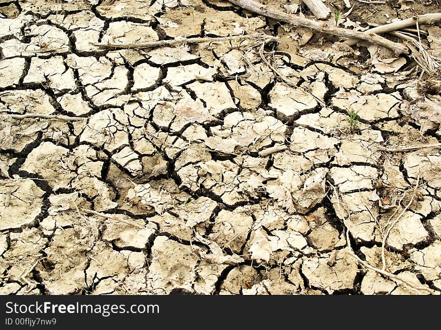 Photo of dried land on heat summer day. Photo of dried land on heat summer day