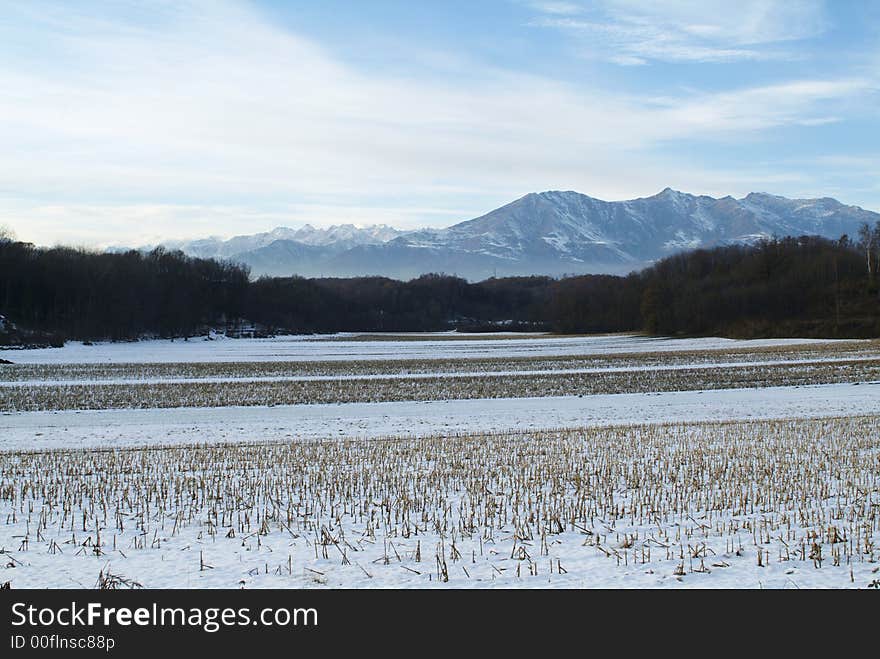 Winter landscape in north Italy, Alps