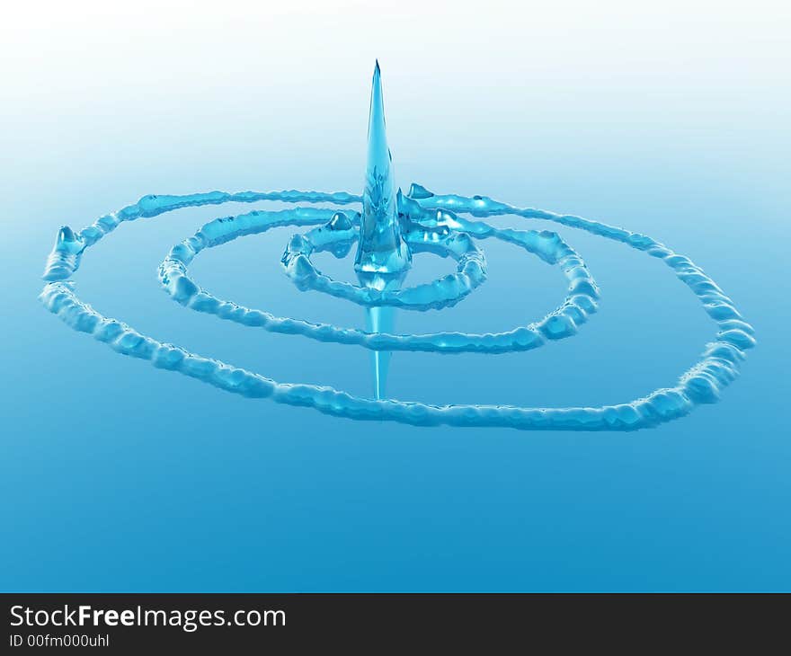 A computer created image of a water splash. A computer created image of a water splash.