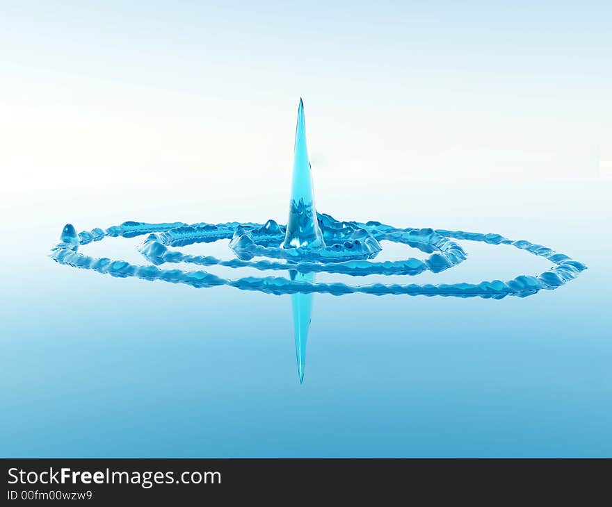 A computer created image of a water splash. A computer created image of a water splash.