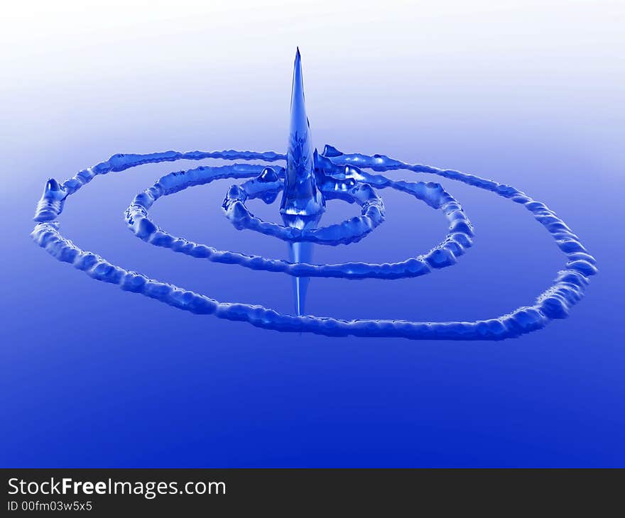 A computer created image of a water splash. A computer created image of a water splash.