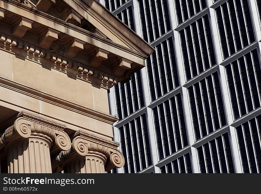 Urban Scene: Old Building And Modern Office Building In Sydney, Australia. Urban Scene: Old Building And Modern Office Building In Sydney, Australia