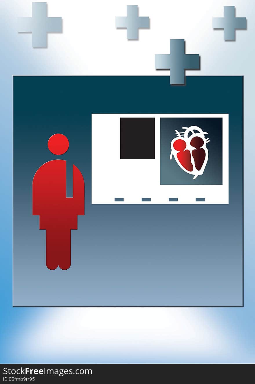 illustration for hospital, x-ray and there equipment as poster. illustration for hospital, x-ray and there equipment as poster