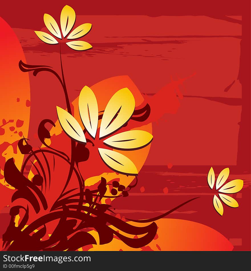 Vector flower suitable for floral background