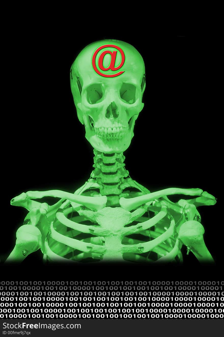 Skeleton in green