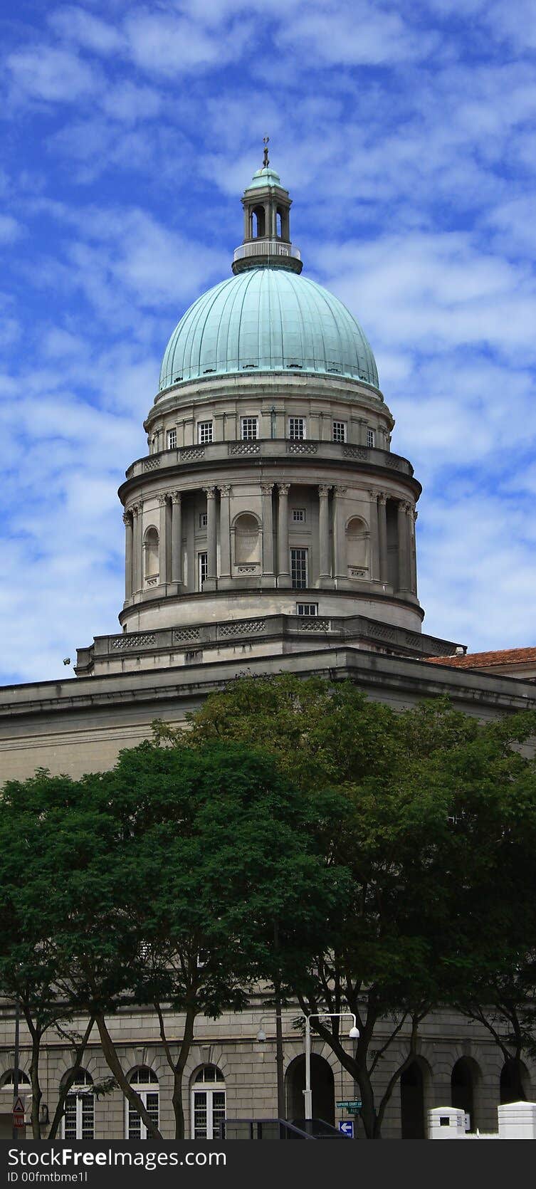 External view of Singapore Parliment House.