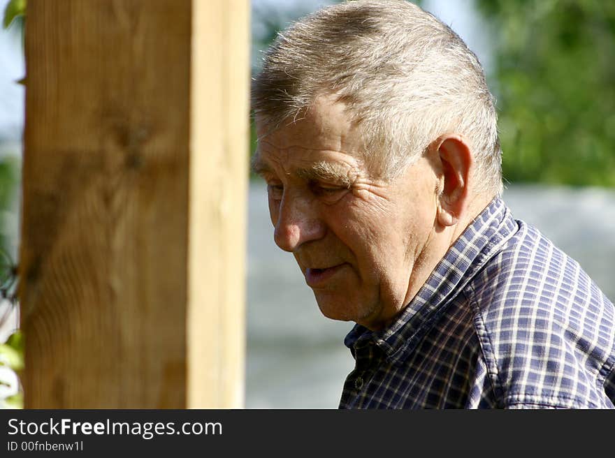 Grandfather (old man) in a garden. Grandfather (old man) in a garden