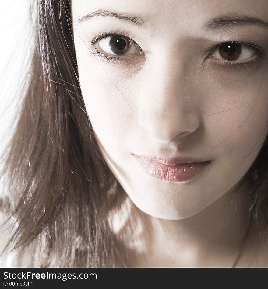 A portrait of a beauty model taken in the studio. A portrait of a beauty model taken in the studio