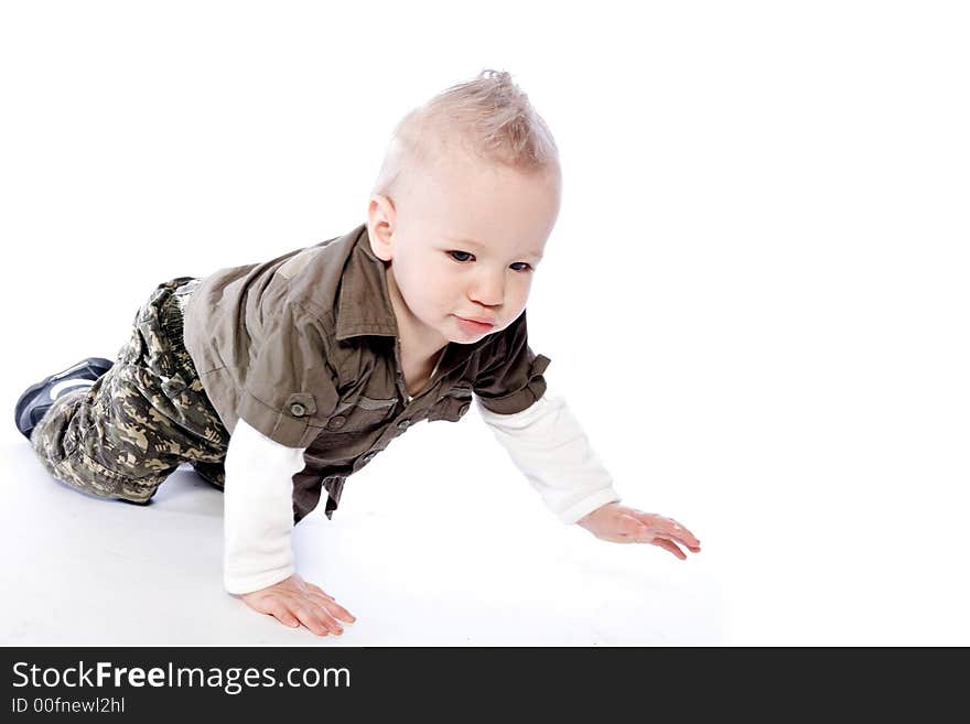 A portrait of a beauty model baby taken in the studio. A portrait of a beauty model baby taken in the studio