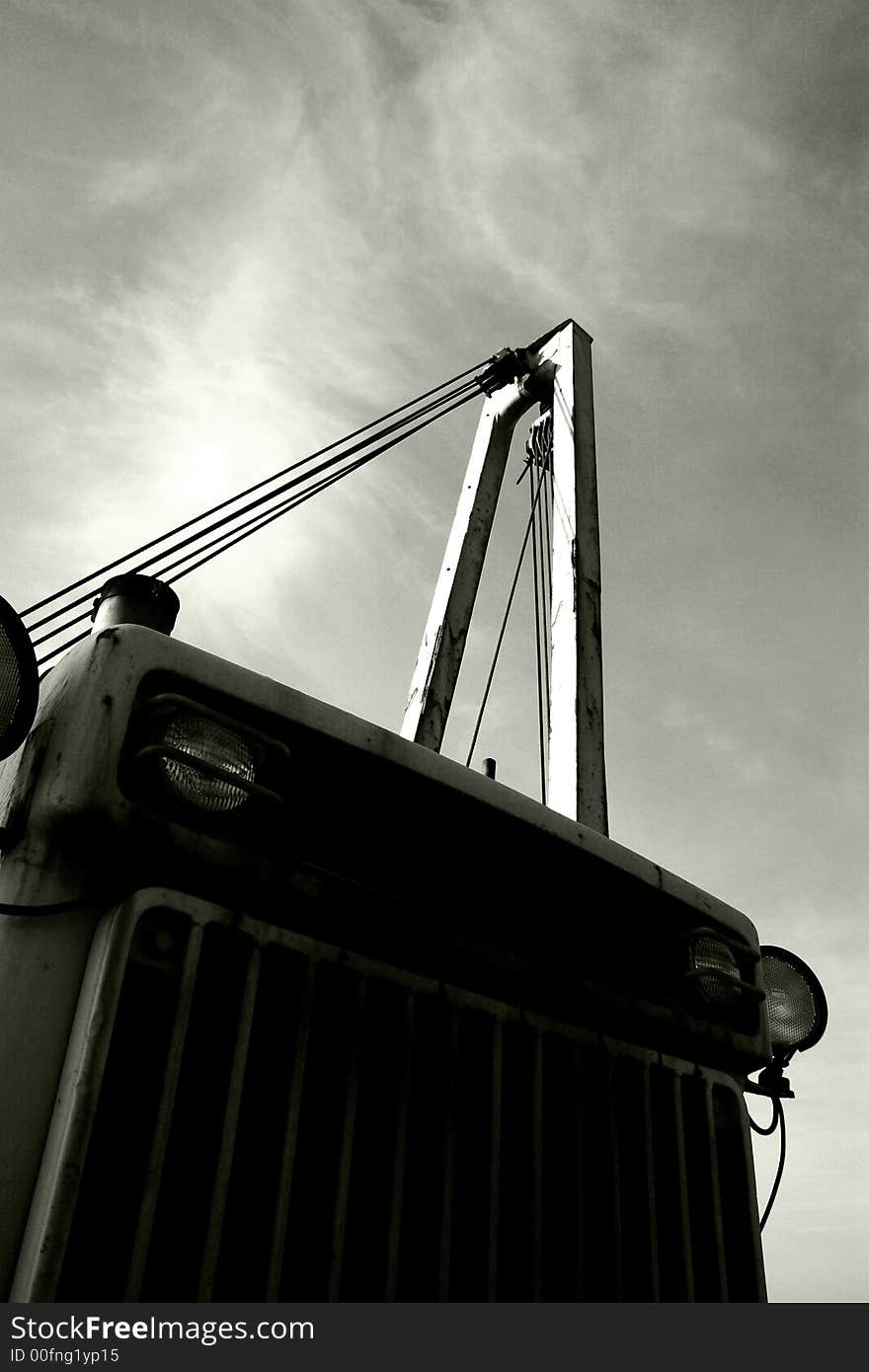 Crane with b/w effects. Crane with b/w effects