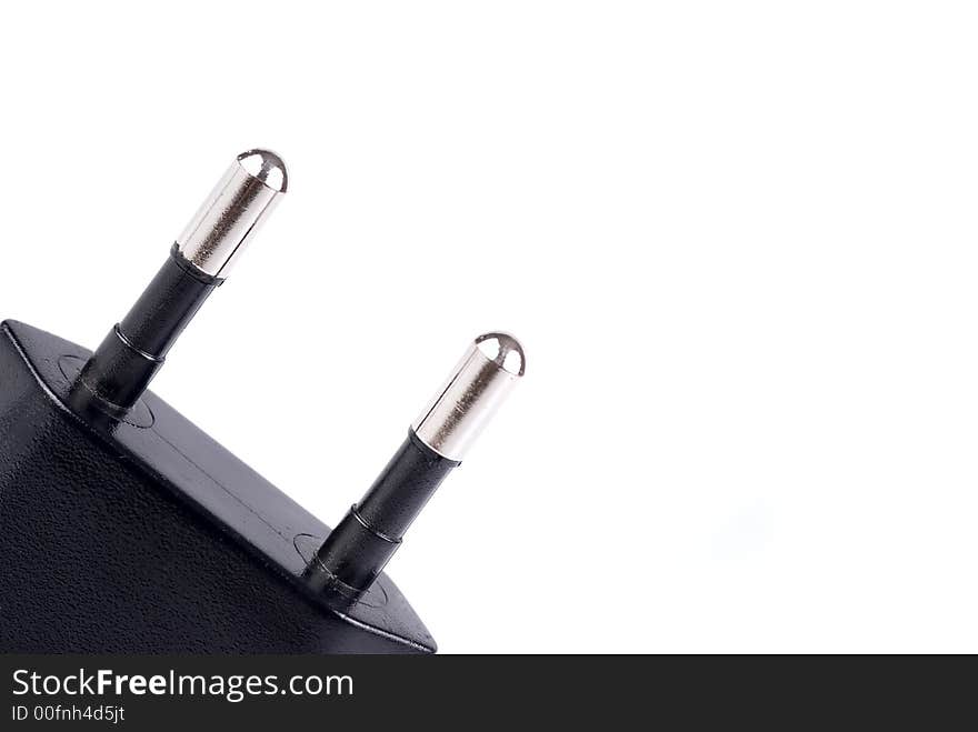 Close-up of an electrical plug isolated over white. Close-up of an electrical plug isolated over white