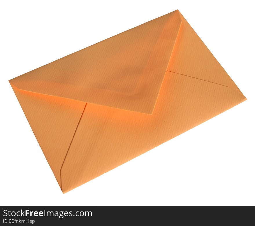 Orange envelope isolated on white background