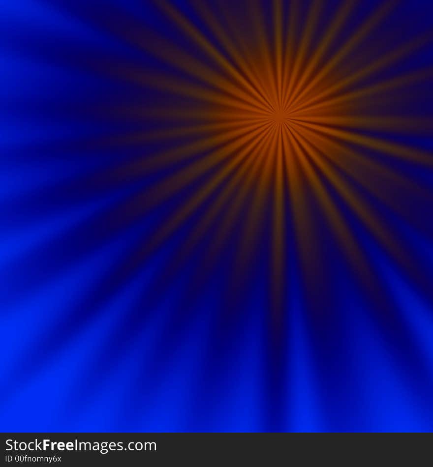 Illustration light beams shining down on a blue background