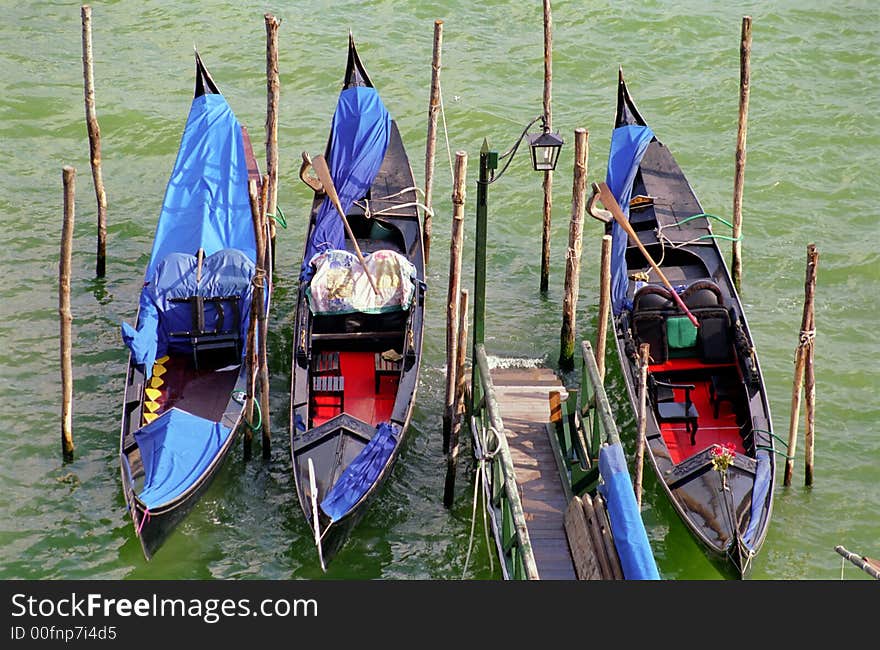 Gondolas in venice, Italy, sumer