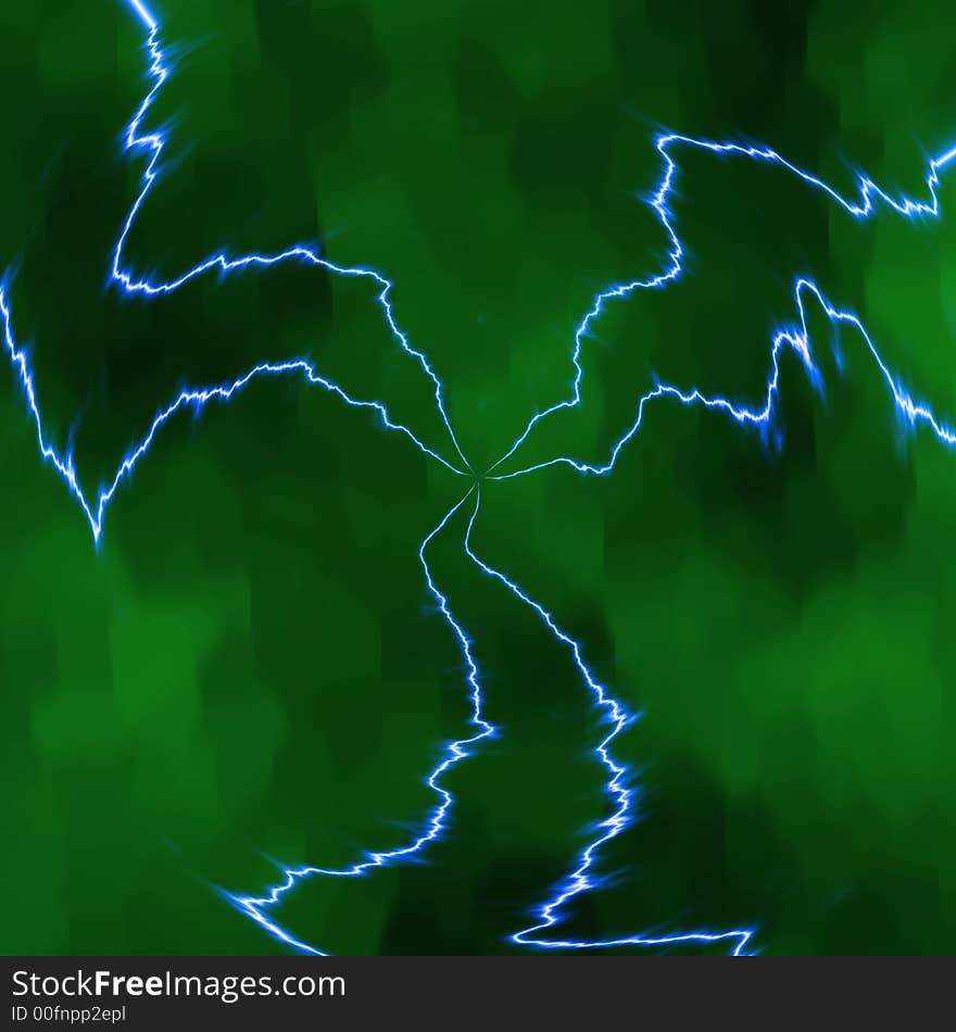 Abstract wave of electricity with a lightning bolt. Abstract wave of electricity with a lightning bolt