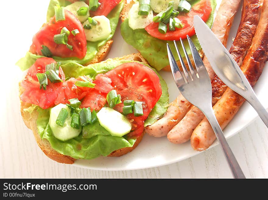 Plate with sandwiches