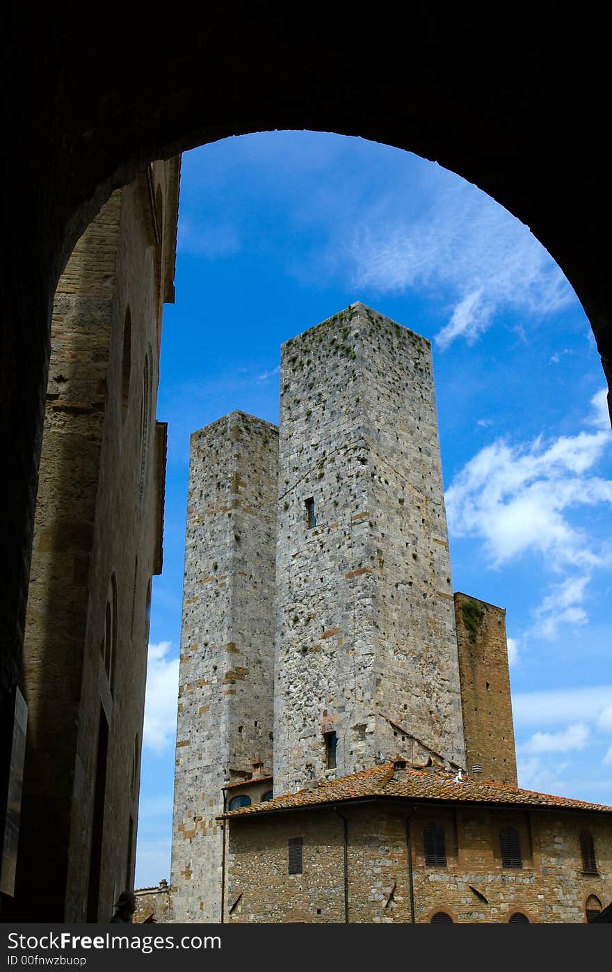 Towers in San Gimignano, Italy. Towers in San Gimignano, Italy.