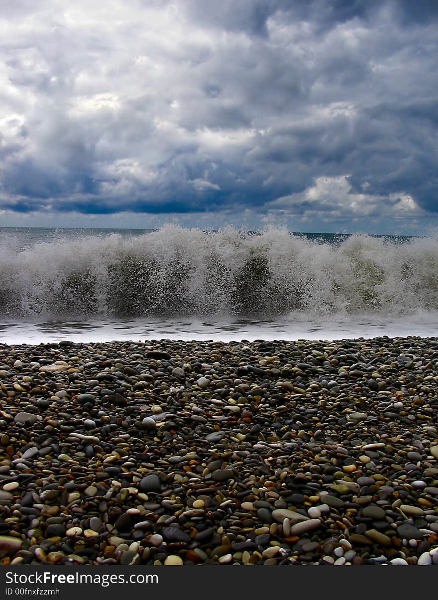 The wave. Coast and sky. The wave. Coast and sky.