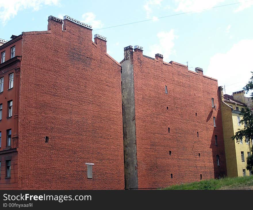 Blank wall of old house