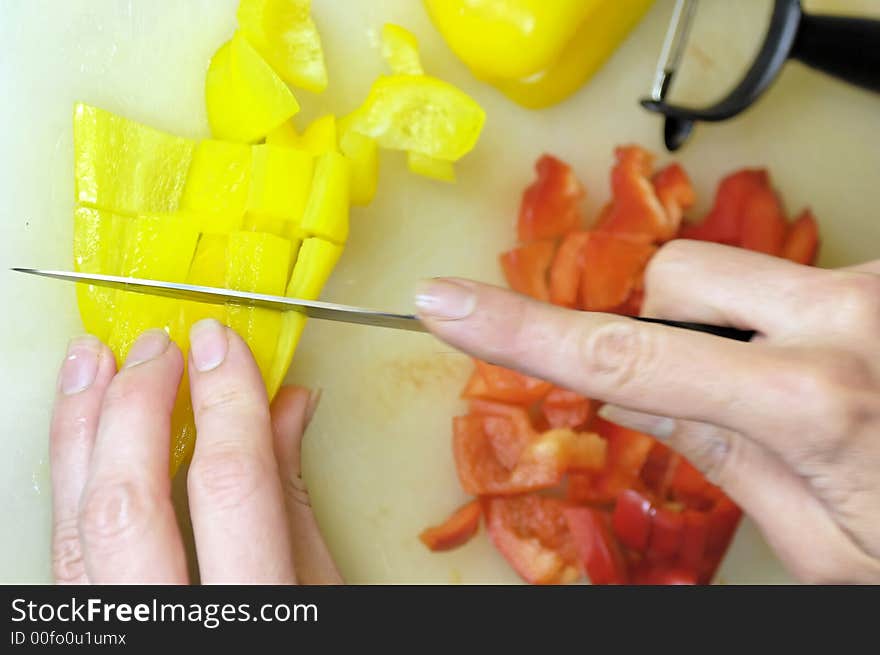 Cutting Bell Peppers