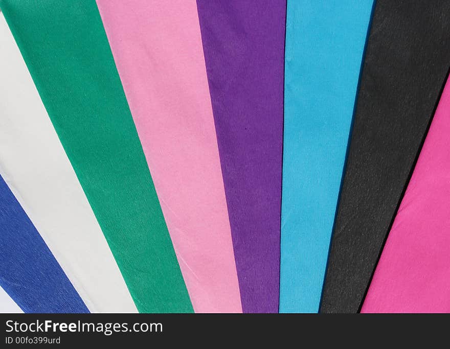 Crepe-paper in different colors. Crepe-paper in different colors