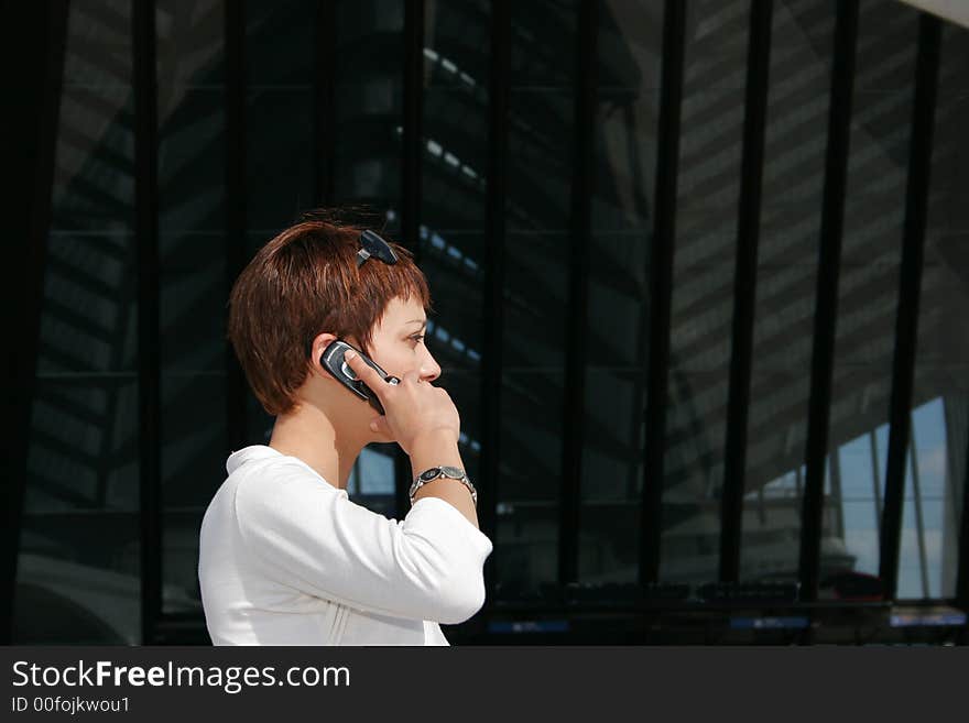 Woman telephoning