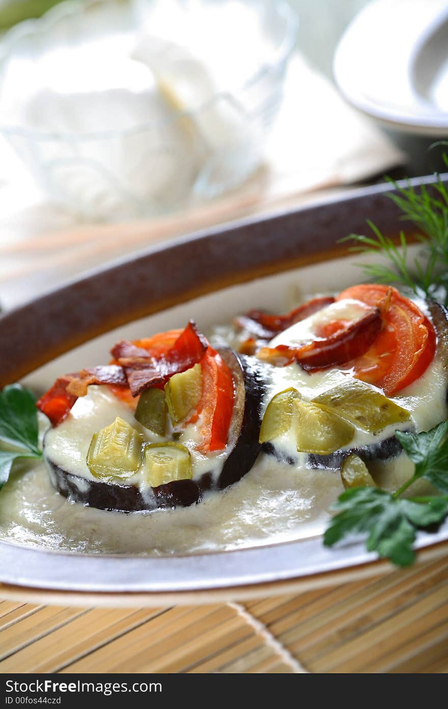 Aubergine In The Dressing